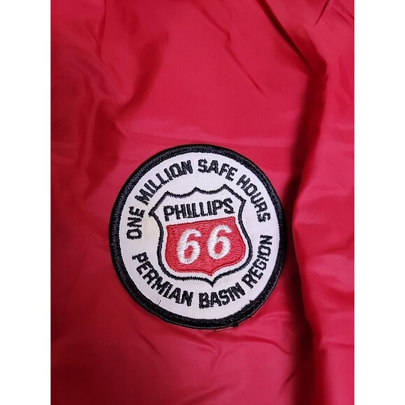 Vtg Plac Jac Dunbrooke Windbreaker Mens L Red Trucker Million Miles Zip Safety - Picture 6 of 15